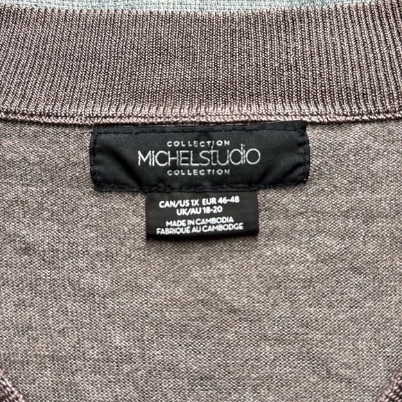 Micheal studio tan sweater size 1X - Picture 3 of 9